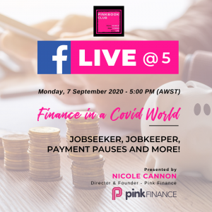 Live @ 5 Workshop with Pink Finance – Finance in a COVID world